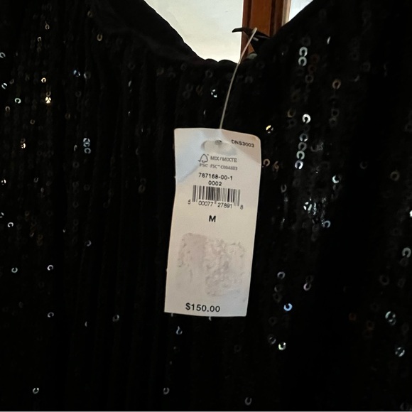 Banana Republic Black Pleated Sequin Midi Skirt Medium NWT - Picture 4 of 8